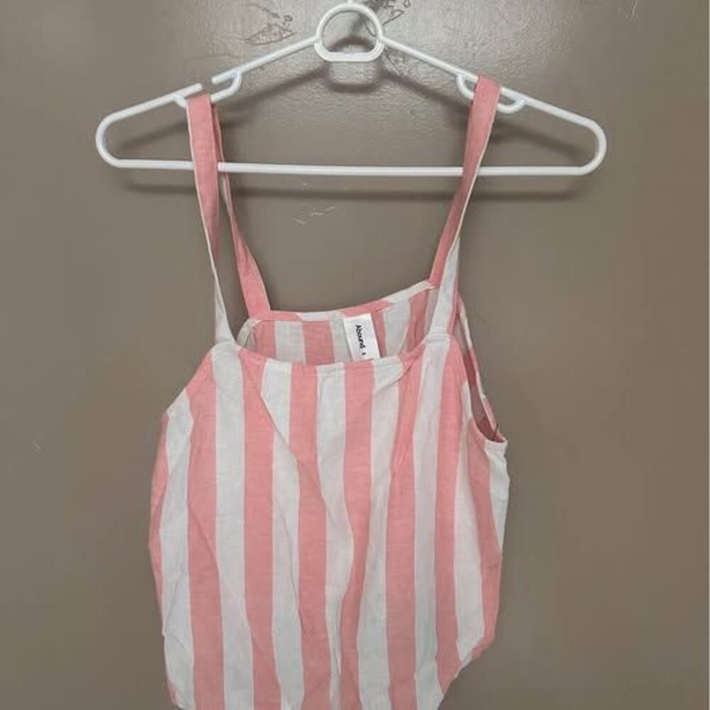 Abound Pink Stripe Linen Blend Tank top Size M- New
